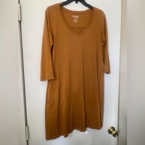 Size small Wool& Wooland merino Willow dress, ochre